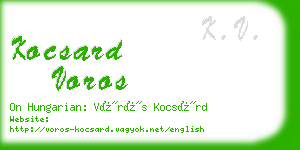 kocsard voros business card